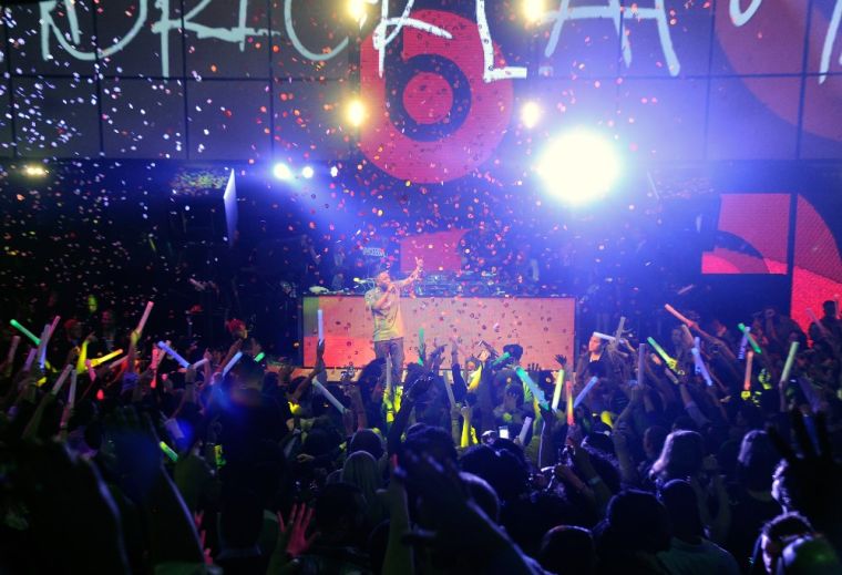 Kendrick Lamar performing at CES