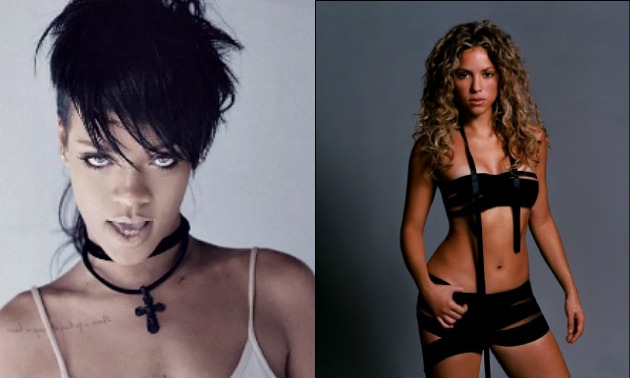 Rihanna and Shakira Split screen