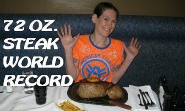 steak eating huge steak