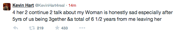 Kevin hart ex wife tweets