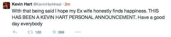 Kevin hart ex wife tweets