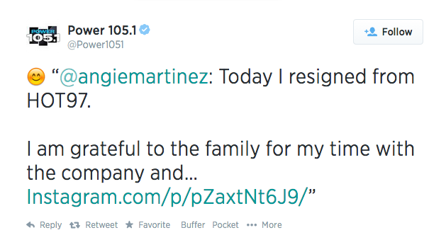 power 105.1 angie martinez retirement