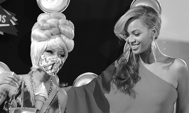 Nicki Minaj Beyonce black and white Getty.jpg