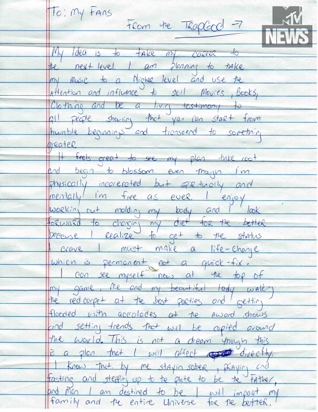 Gucci Mane letter