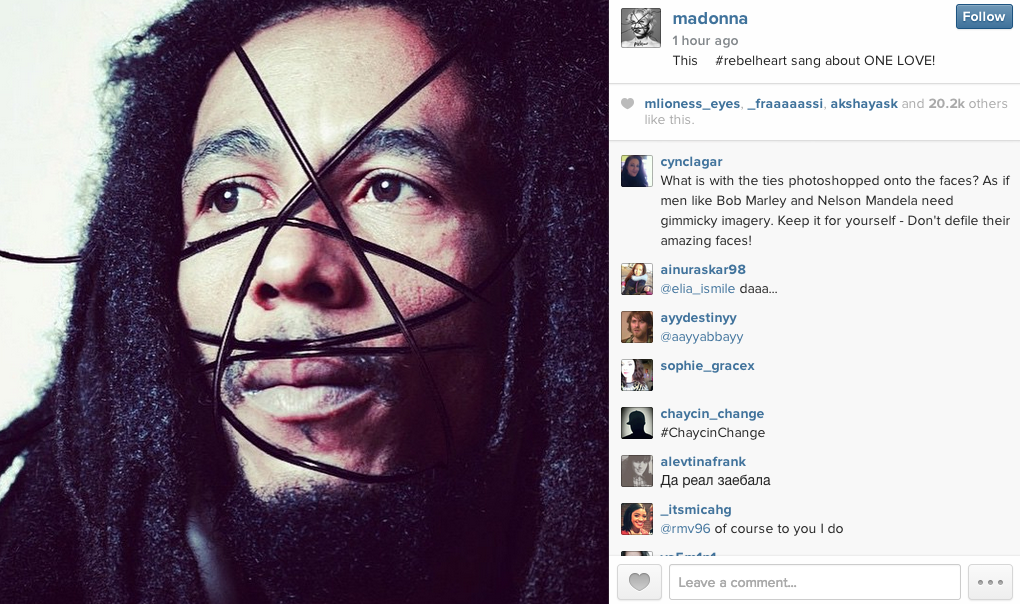 bob marley madonna rebel heart