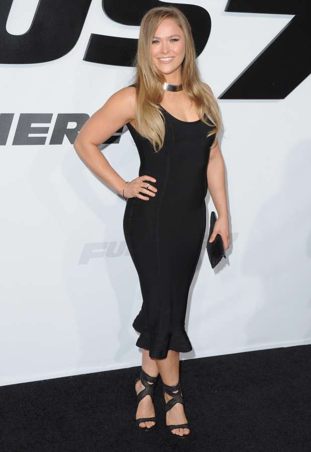UFC fighter Ronda Rousey arrives at the Los Angeles Premiere 'Furious 7'