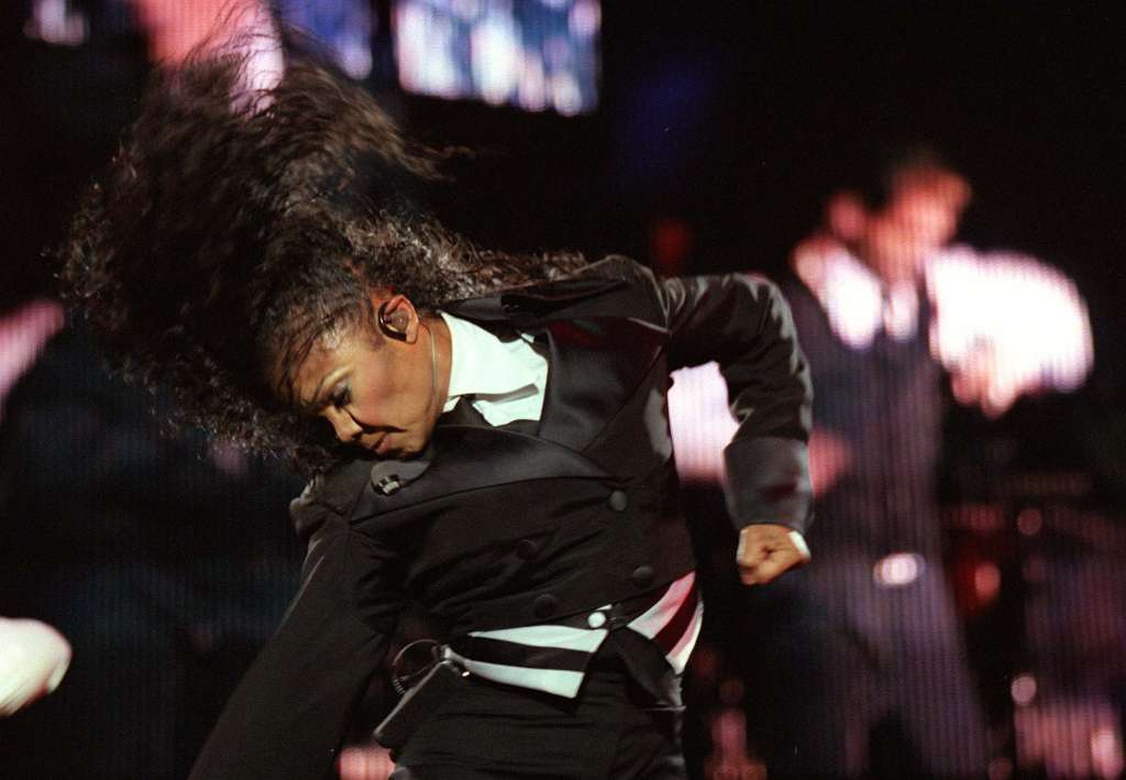 Janet Jackson performing an open air concert at Er