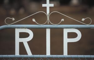 RIP Notice on Gate, Cowra Cemetery New South Wales Australia