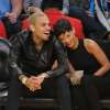 Chris Brown and Rihanna at NY Knicks Vs. LA Lakers basketball game