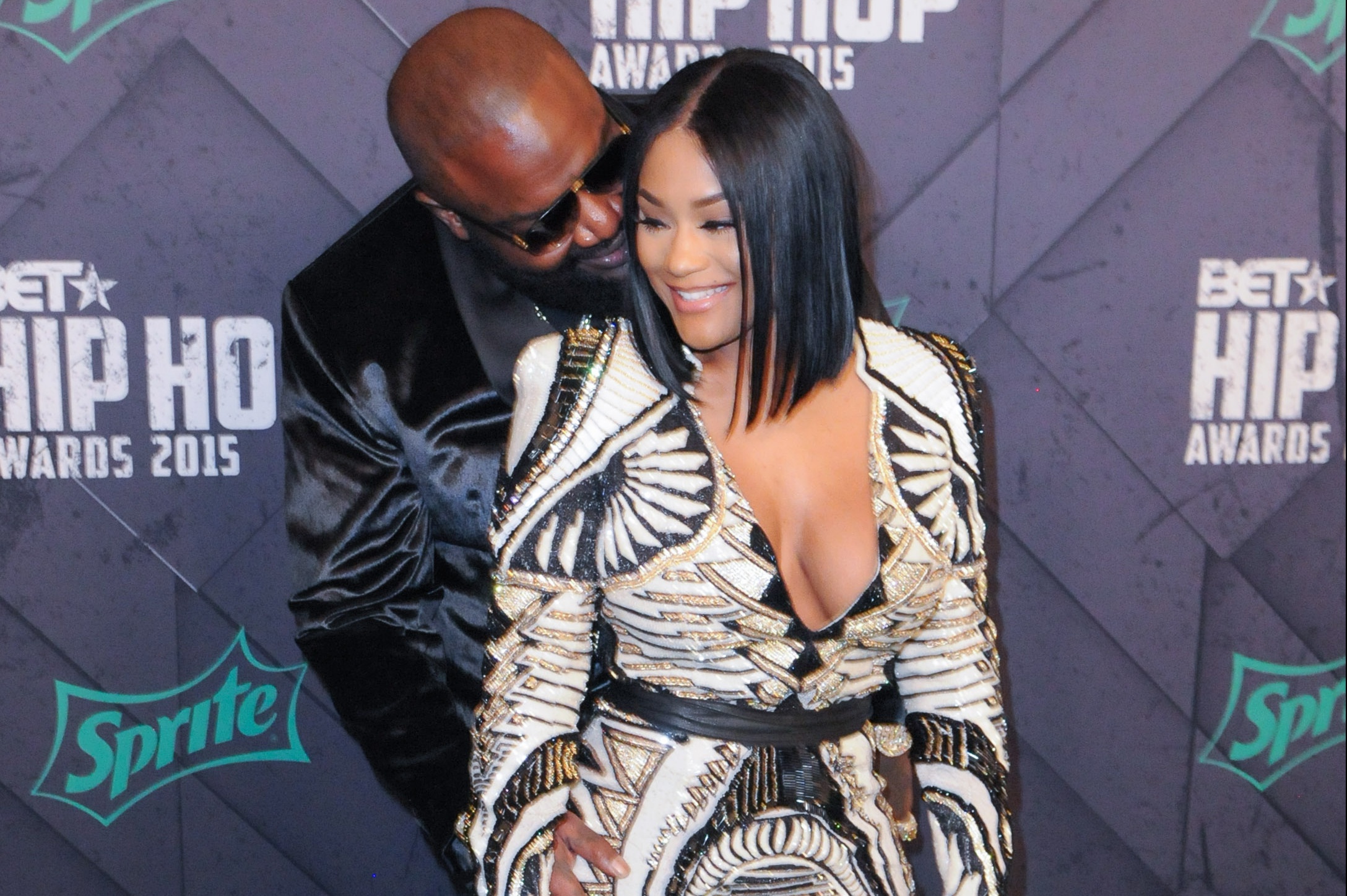 Rick Ross and fiance Lira Mercer at the 2015 BET Hip-Hop Awards