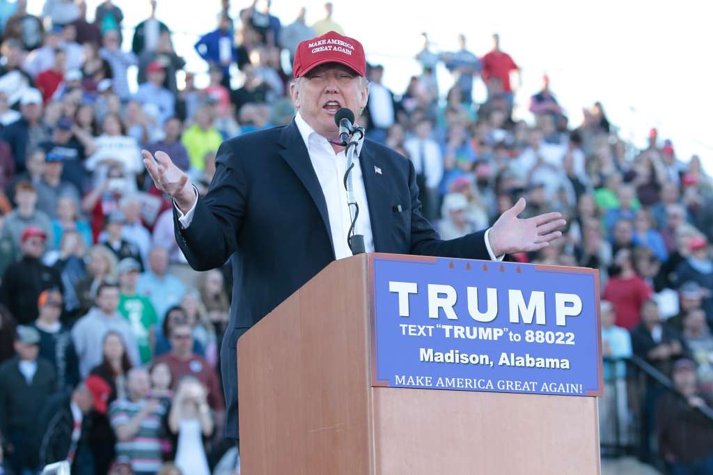 Republican Presidential Candidate Donald Trump Holds Primary Election Rally In Alabama