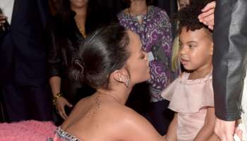 Rihanna and Blue Ivy Carter at the Grammys