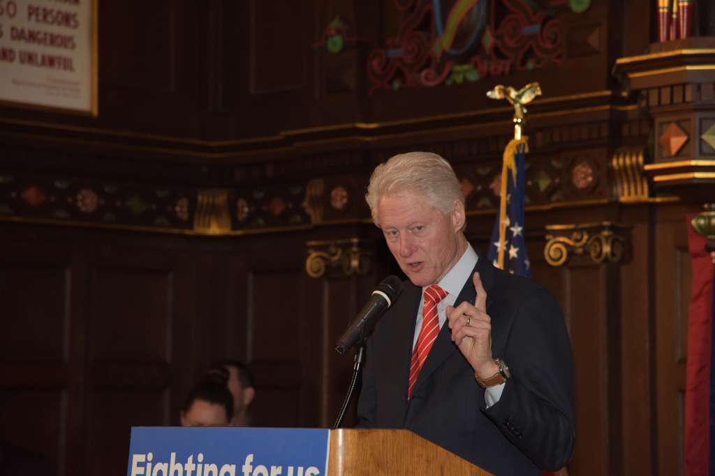 Former president Bill Clinton campaigned in New York City on...