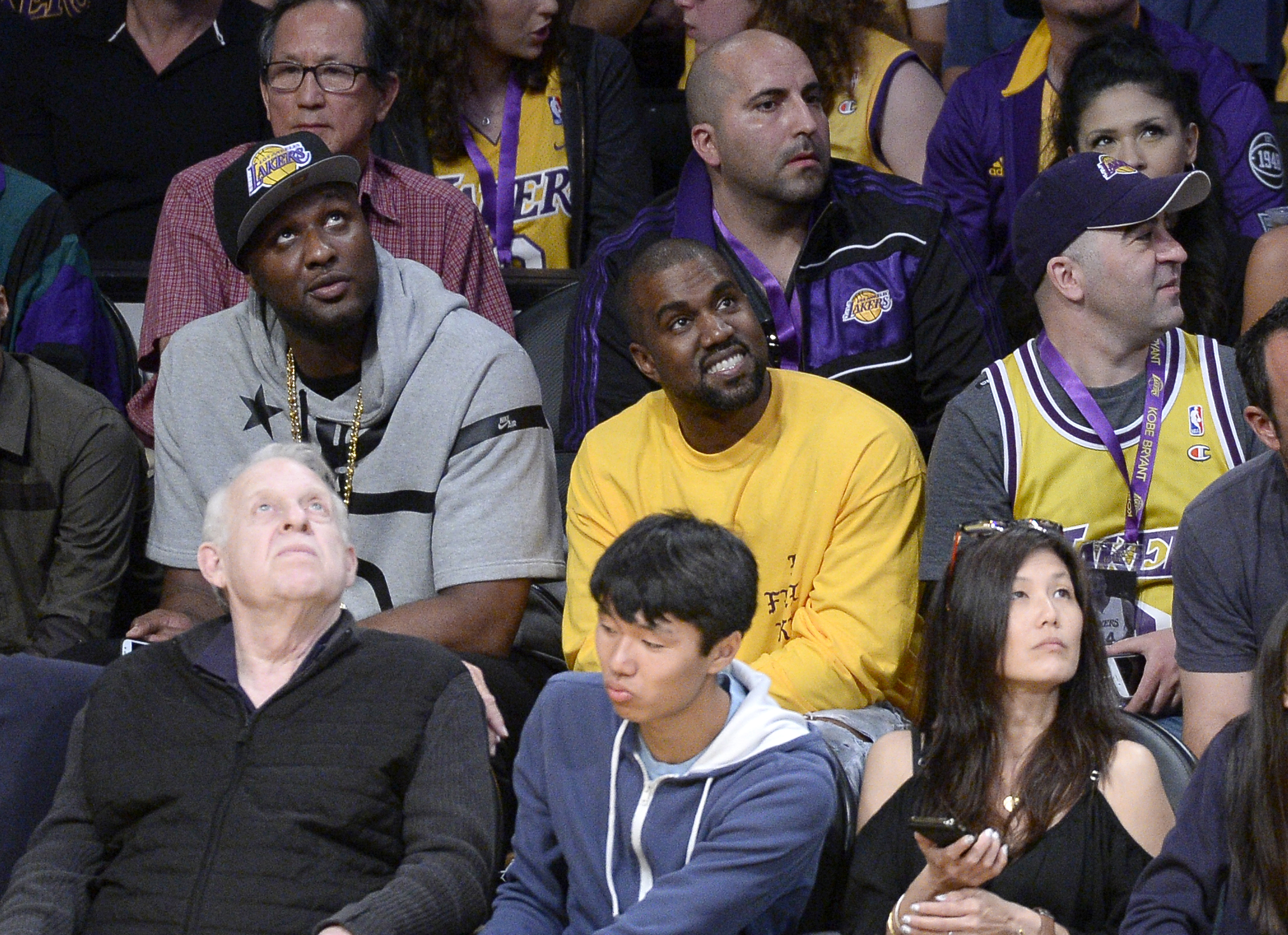 Celebrities At The Los Angeles Lakers Game