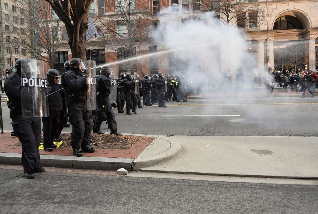 Violent Protests Break Out Near Capitol Building On Inauguration Day